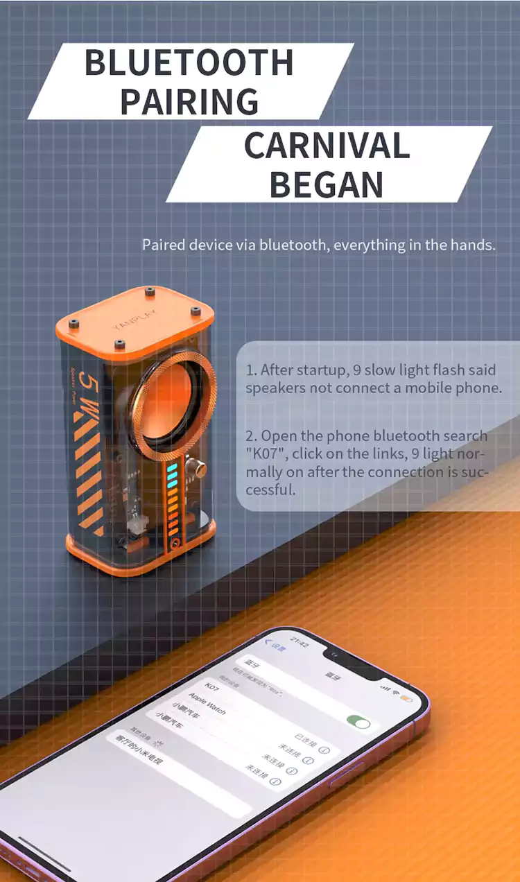 K07 BT Portable Desktop Speaker 16