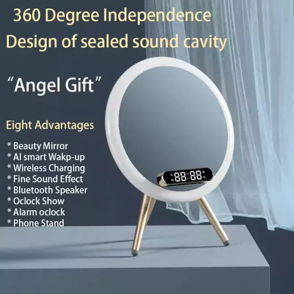 wholesale ai smart beauty mirror wireless charging bluetooth speakers q602