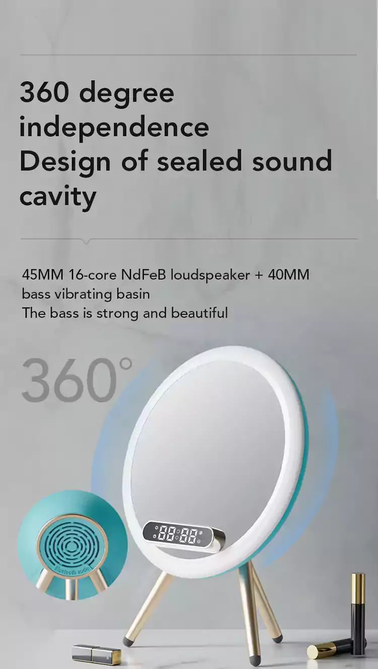 wholesale ai smart beauty mirror wireless charging bluetooth speakers q619