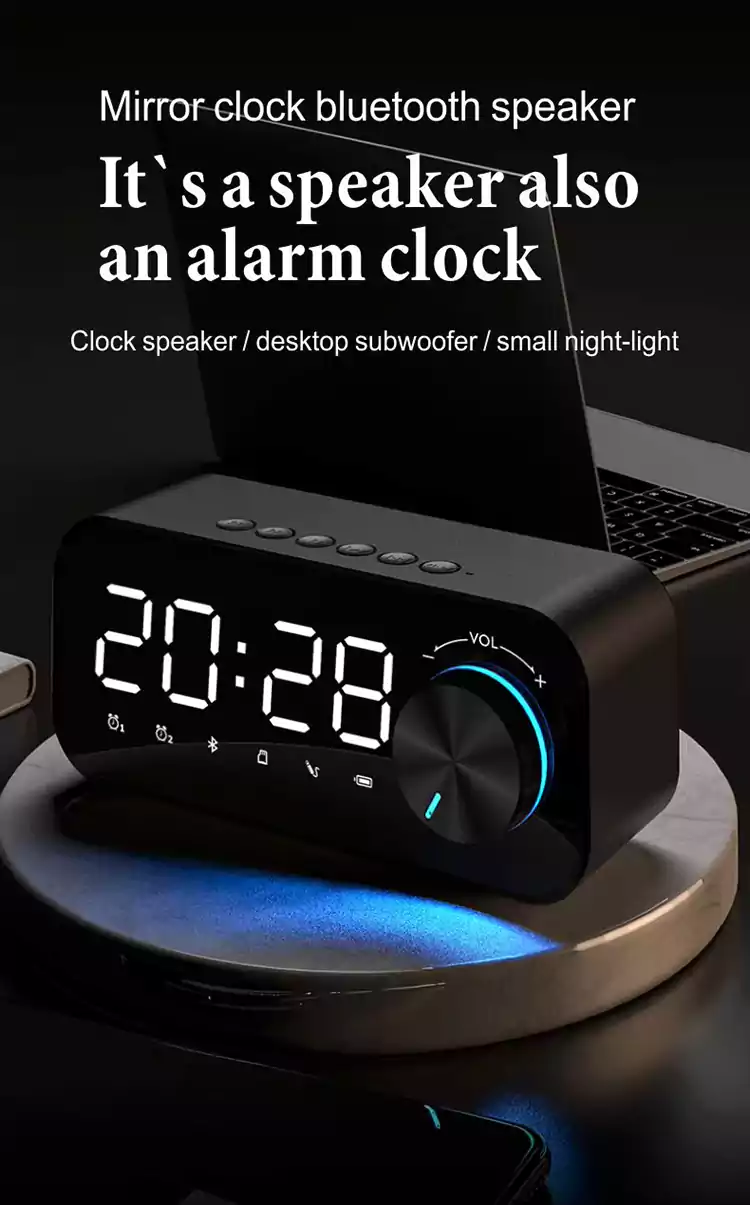 new desktop clock alarm clock wireless speaker s1611