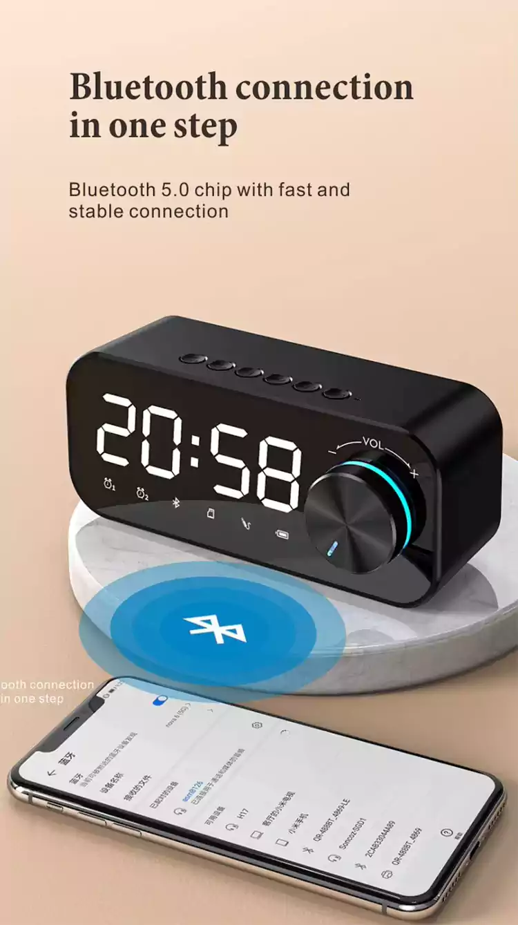 new desktop clock alarm clock wireless speaker s1618