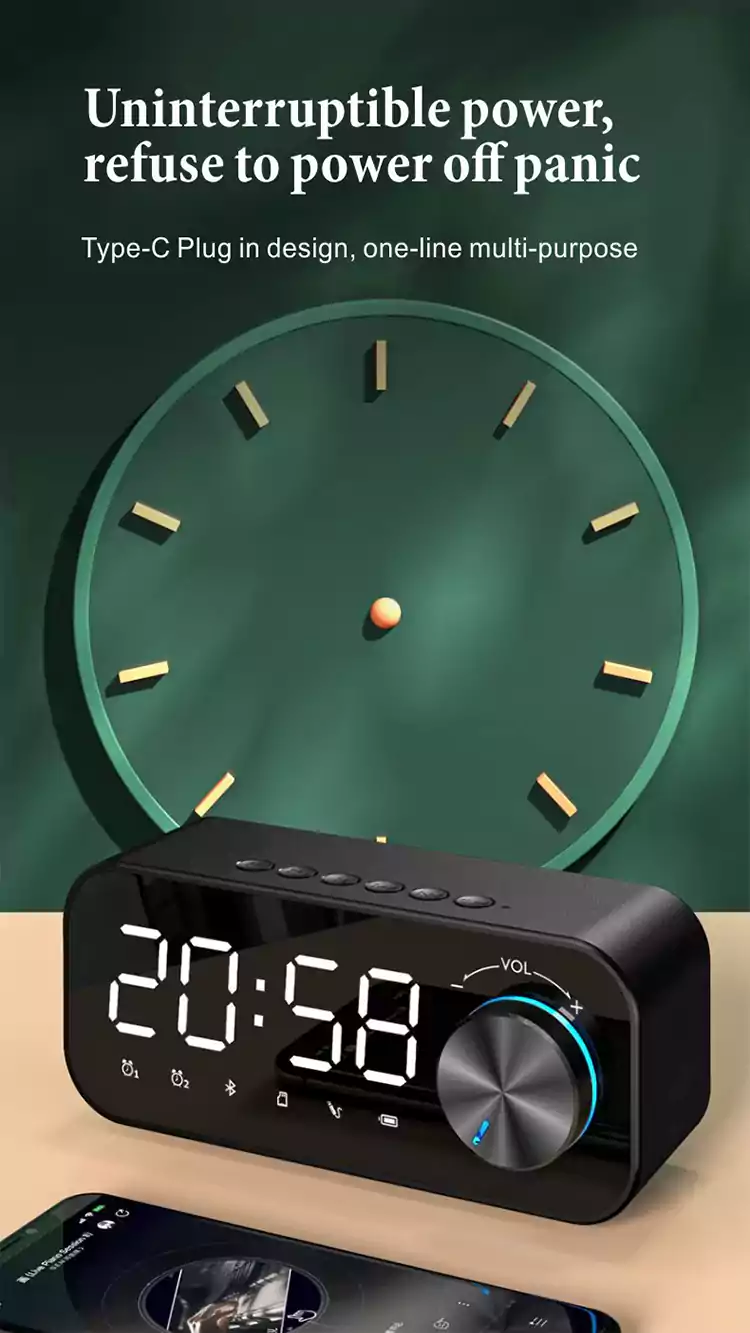 new desktop clock alarm clock wireless speaker s1620