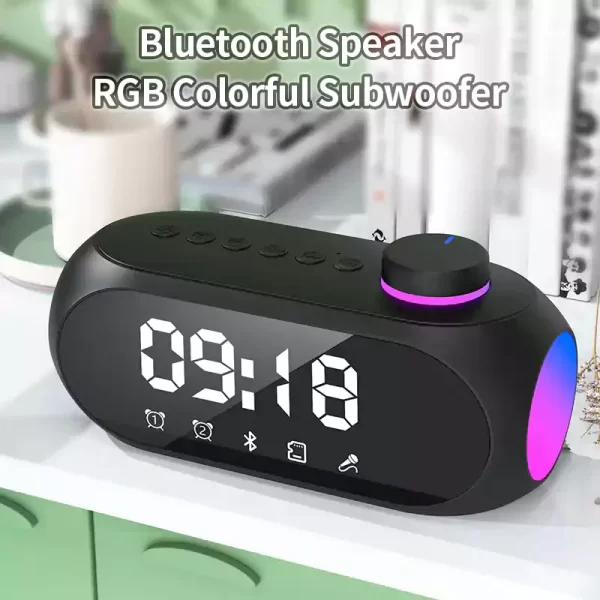 rgb subwoofe alarm clock wireless speaker s1802