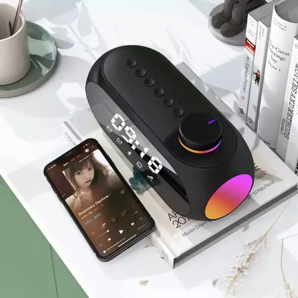rgb subwoofe alarm clock wireless speaker s1803