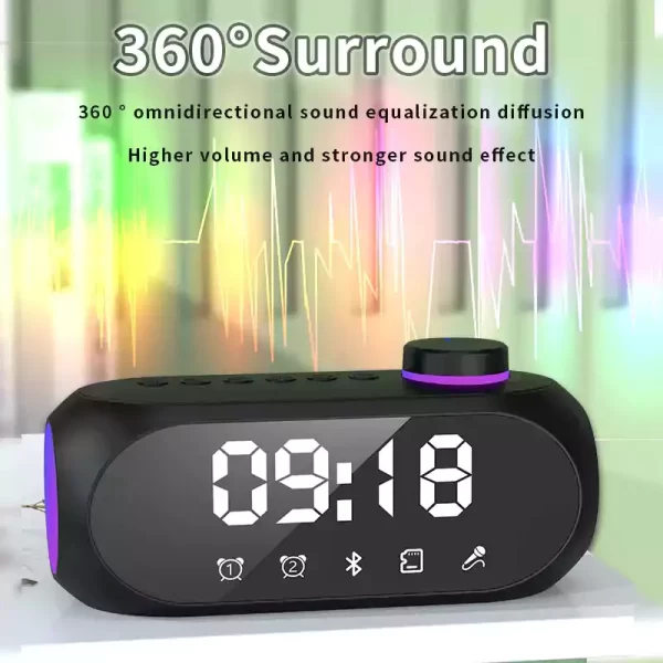 rgb subwoofe alarm clock wireless speaker s1804