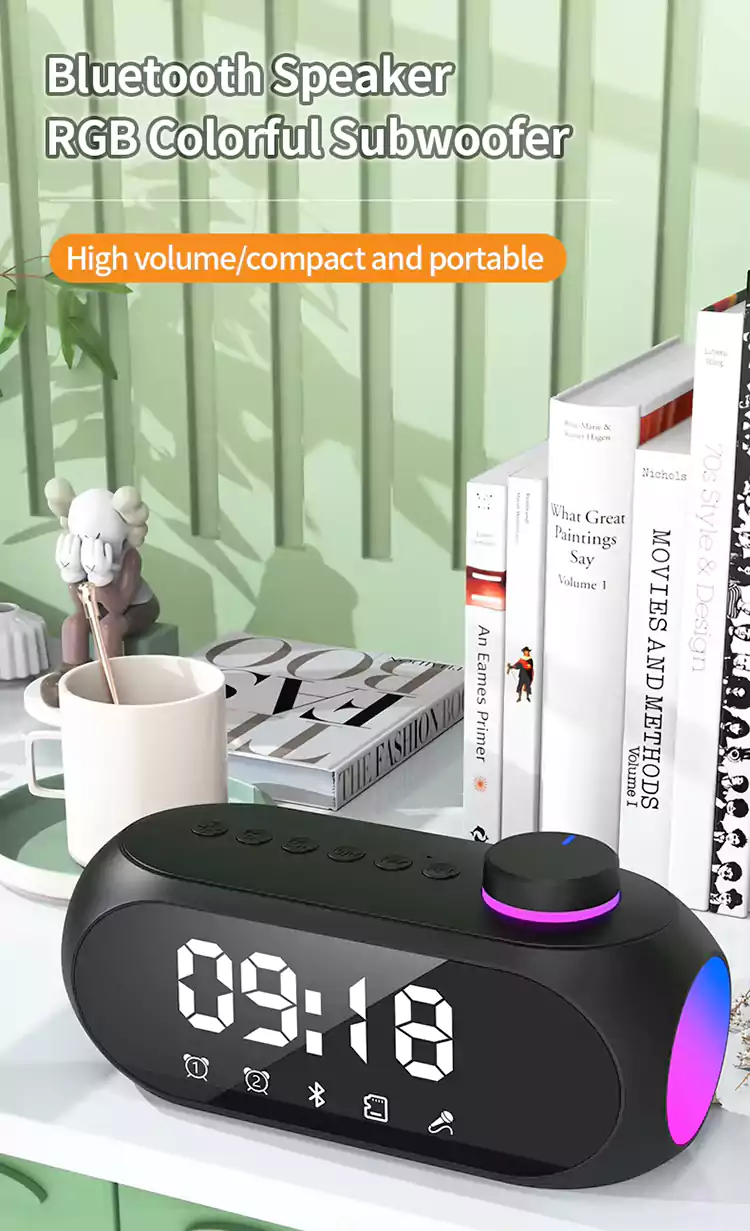 rgb subwoofe alarm clock wireless speaker s1811