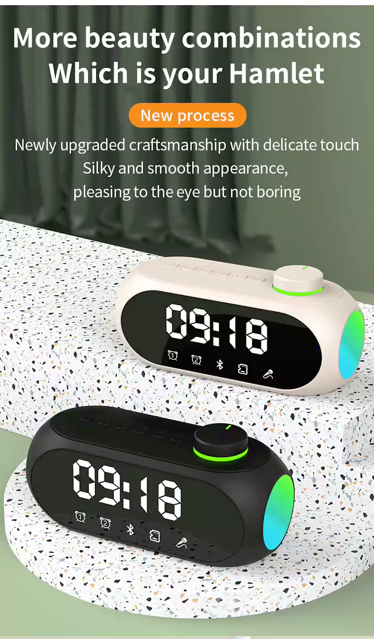 rgb subwoofe alarm clock wireless speaker s1816