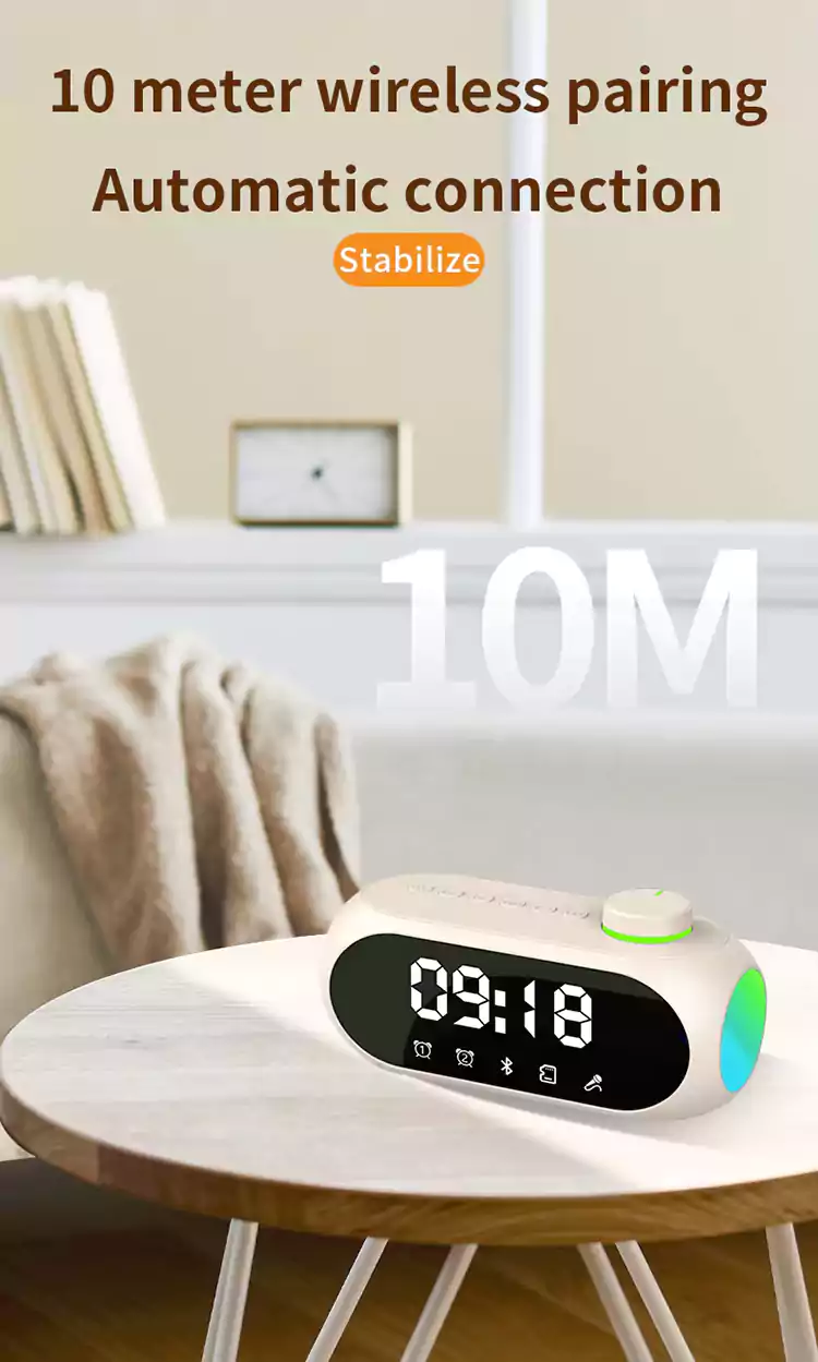rgb subwoofe alarm clock wireless speaker s1817