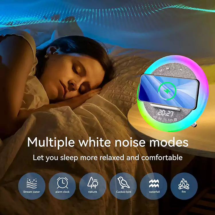 s302 alarm clock wireless charger bluetooth speaker 12