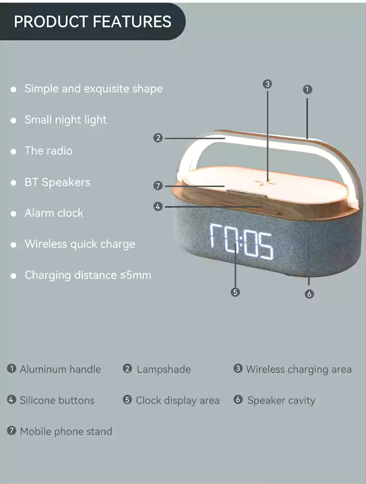 wholesale light wireless charger speaker s30513