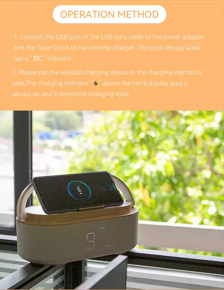 wholesale light wireless charger speaker s30514