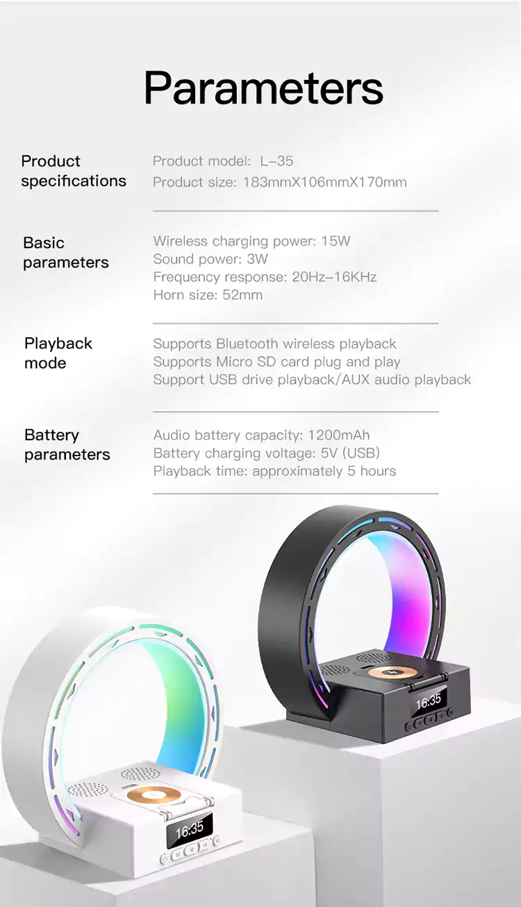 l35 rgb wireless charging bluetooth speaker 19