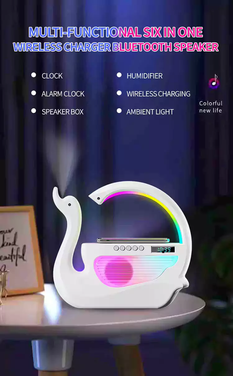 wholesale bluetooth speakers wireless charging clock humidifier 11