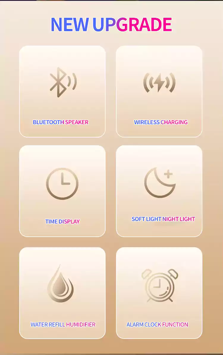wholesale bluetooth speakers wireless charging clock humidifier 12