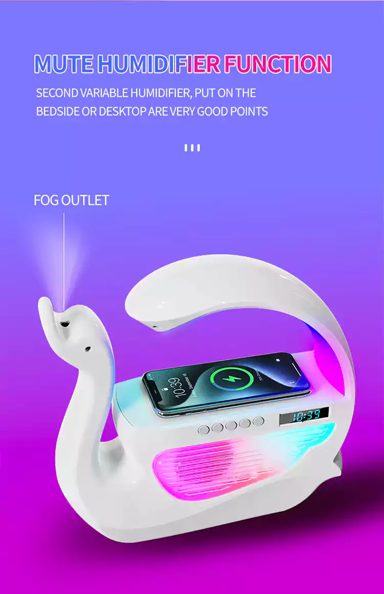 wholesale bluetooth speakers wireless charging clock humidifier 14