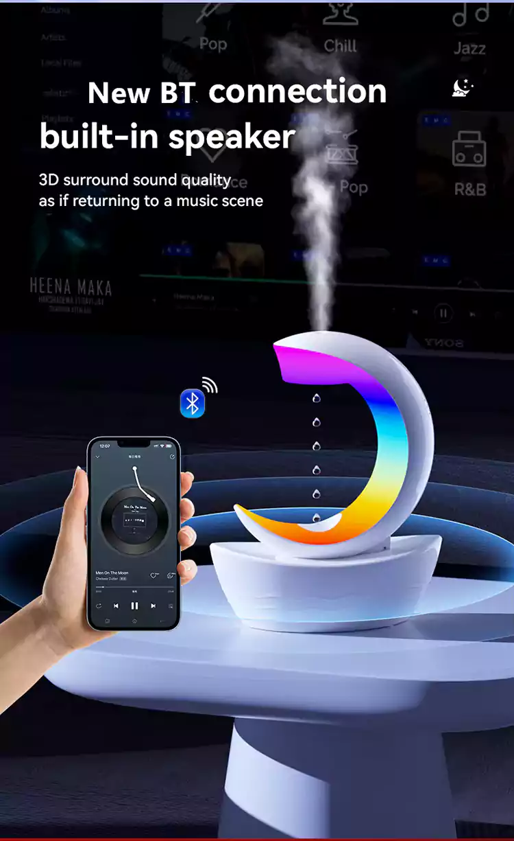 wholesale moon shape humidifier bluetooth speaker 17