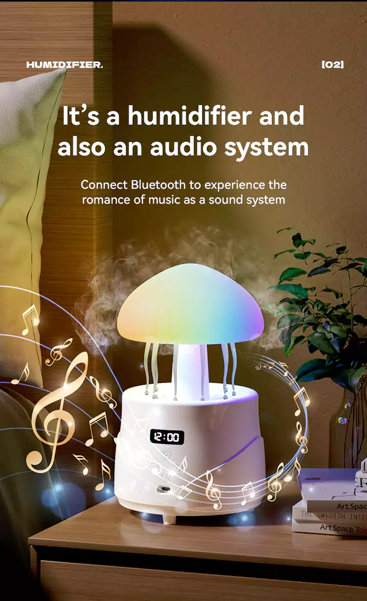 wholesale wireless speaker jellyfish lamp humidifier 12